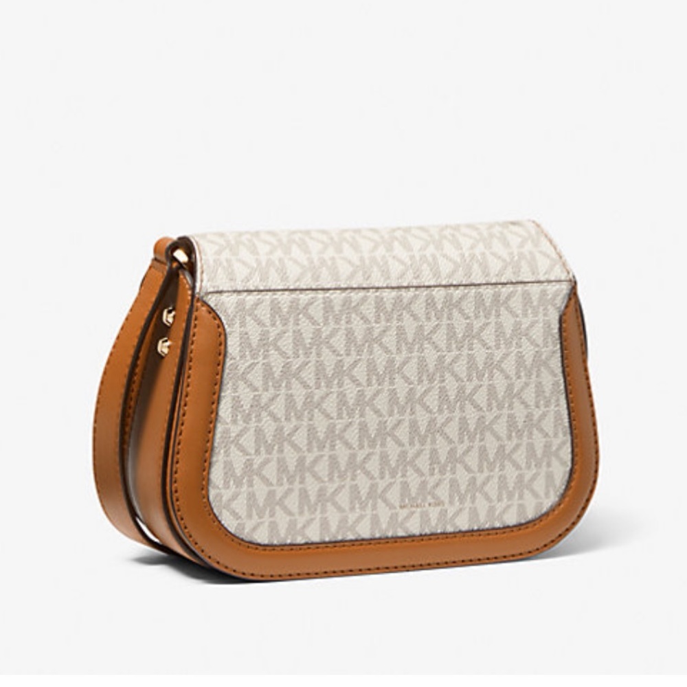 AUTHENTIC Michael Kors Lucie Leather Trim Small Logo Crossbody Bag NEW - Picture 3 of 16
